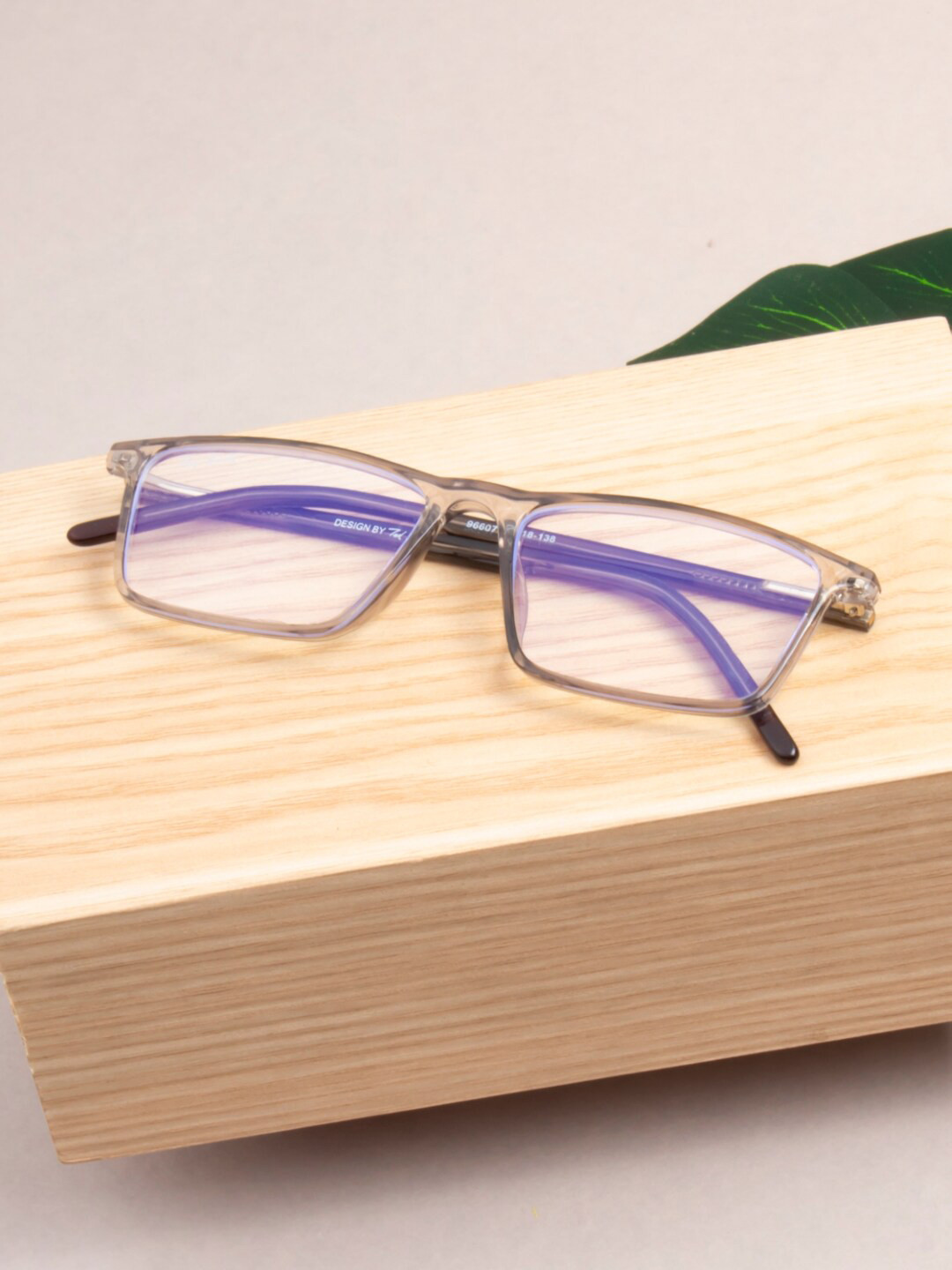 

Ted Smith Unisex Full Rim Rectangle Frames, Grey