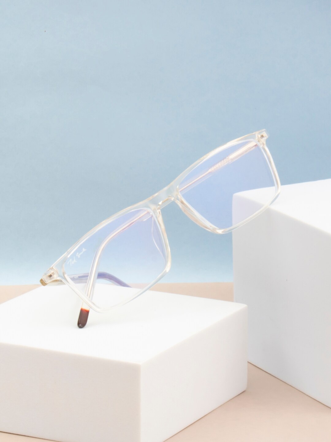 

Ted Smith Unisex Full Rim Rectangle Frames, Transparent