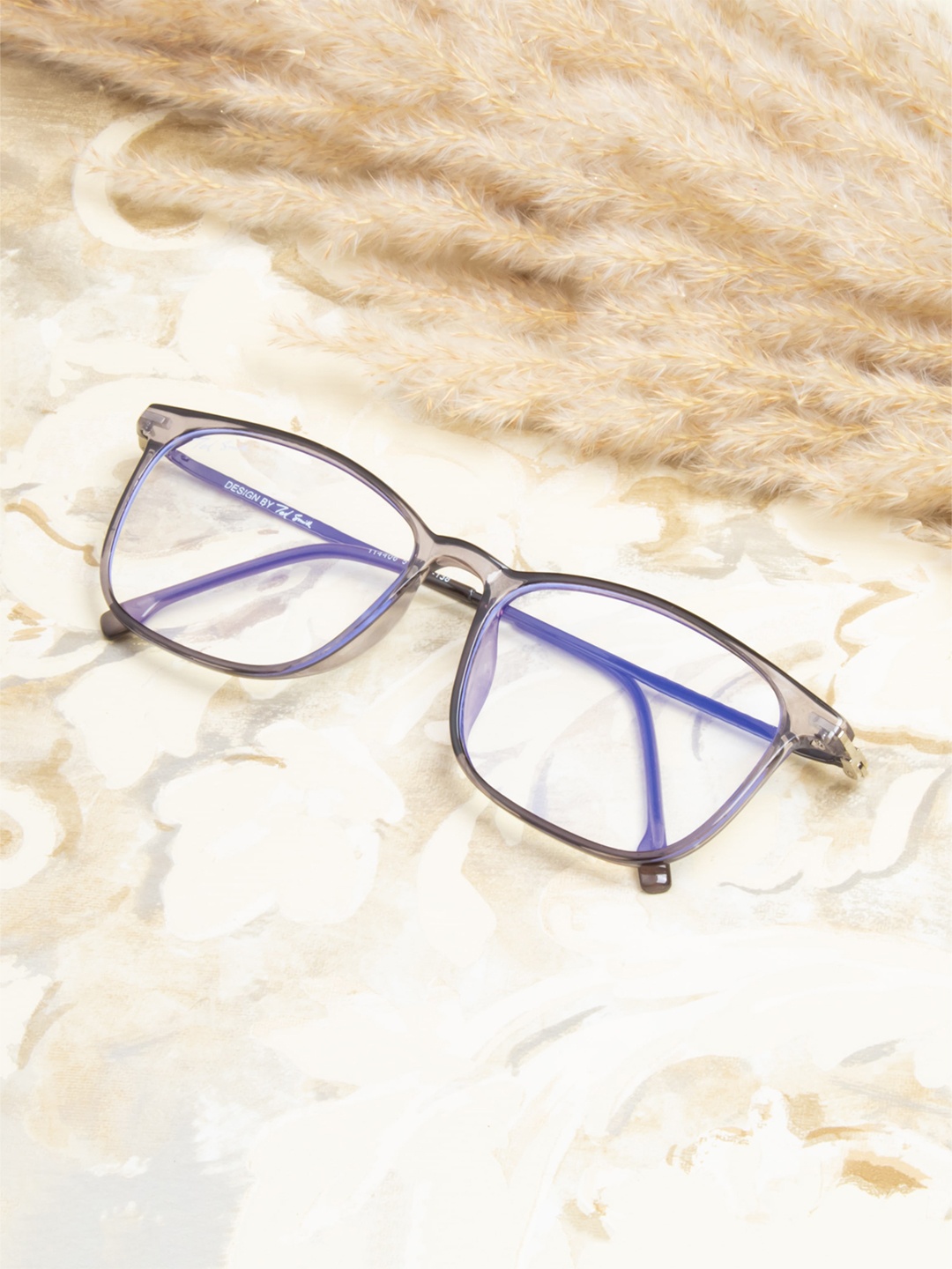 

Ted Smith Unisex Full Rim Wayfarer Frames, Grey