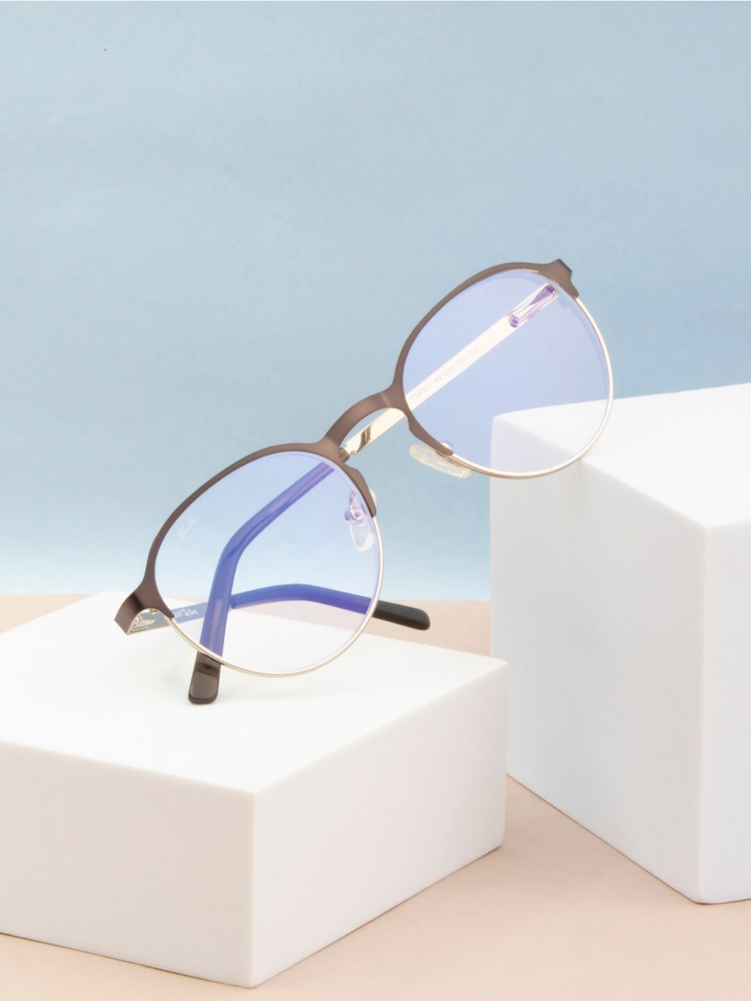 

Ted Smith Unisex Silver-Toned Full Rim Round Frames