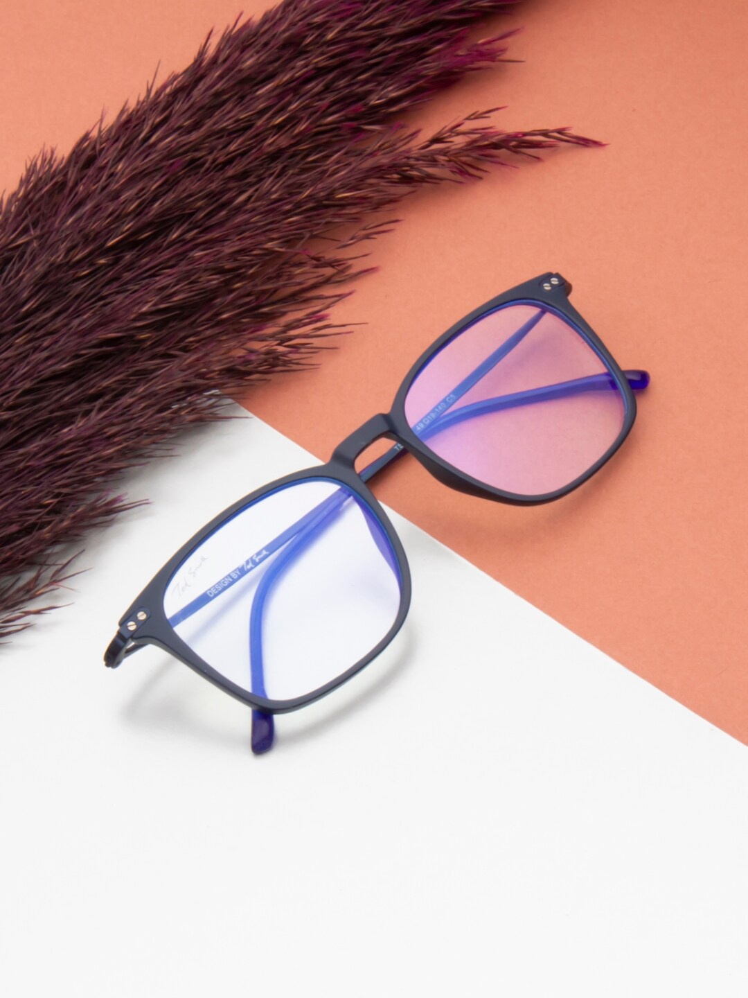 

Ted Smith Unisex Full Rim Wayfarer Frames, Blue