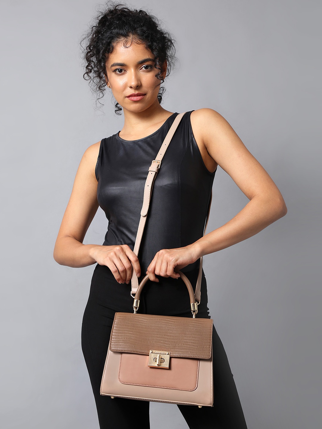 

Diana Korr Structured Shoulder Bag, Nude