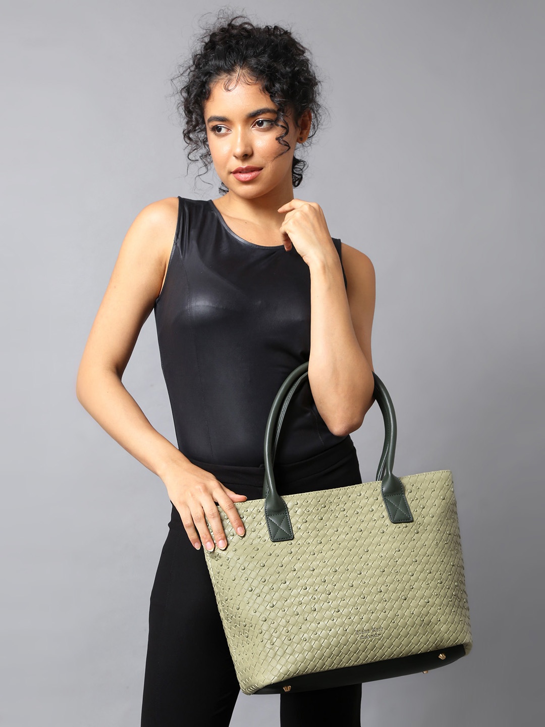 

Diana Korr Textured Structured Handheld Bag, Green