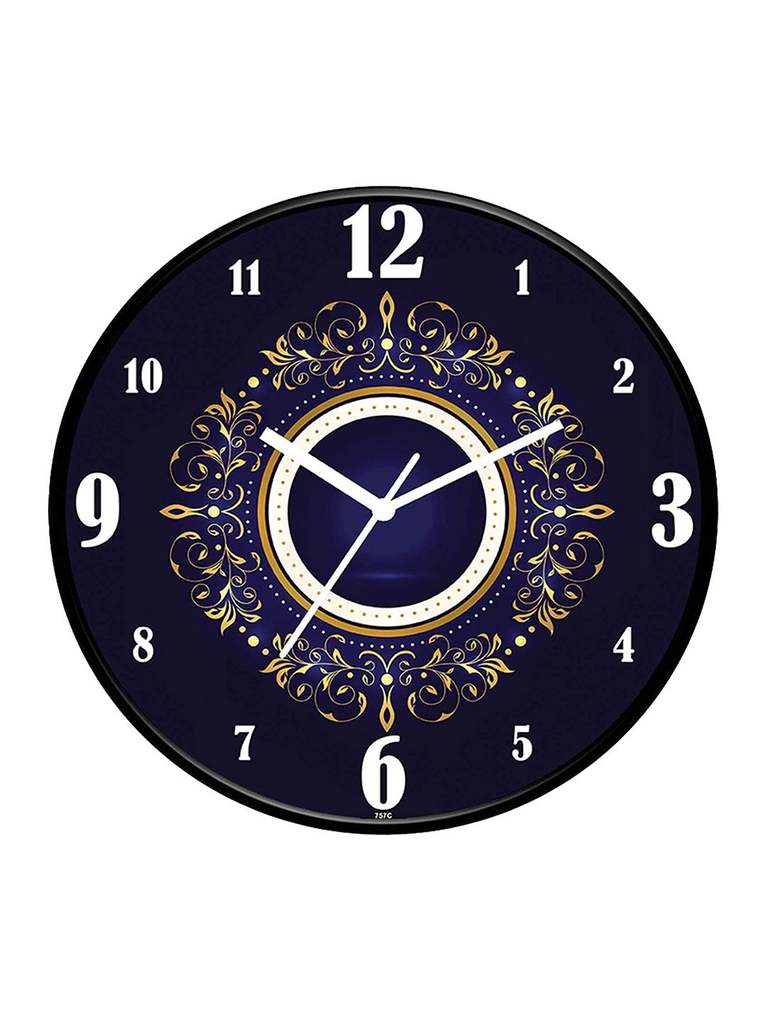 

IIK COLLECTION Black & Gold toned Printed Round Contemporary Analogue Wall Clock