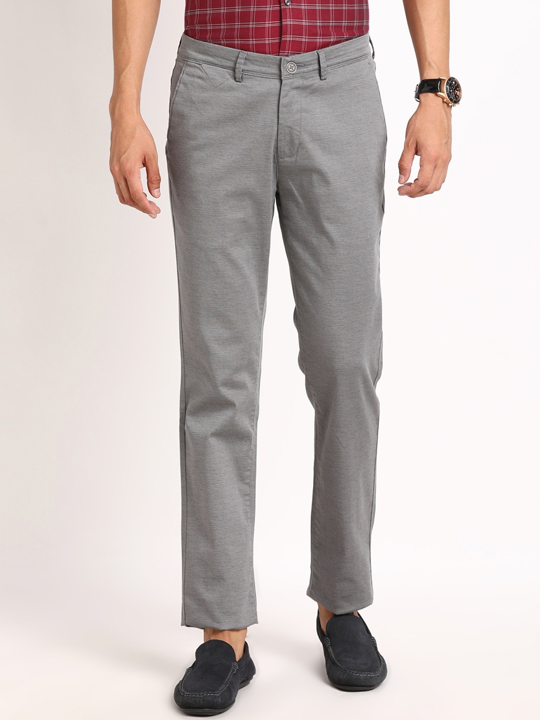 

Turtle Narrow Fit Flat Front Regular Trousers, Grey