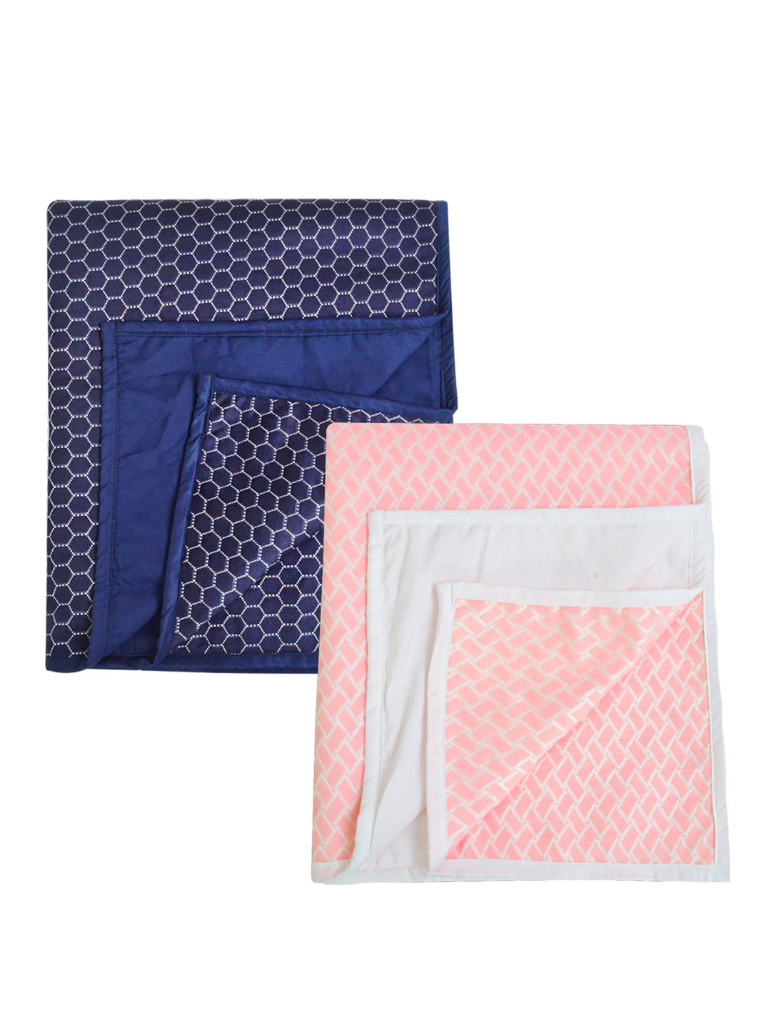 

Adbeni White & Pink 2 Pieces Printed 210 GSM Waterproof Cotton Kids Mattress Protectors