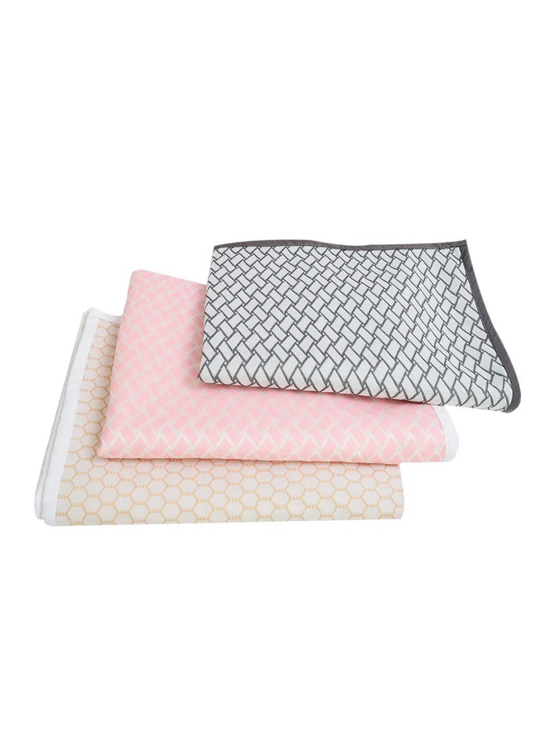 

Adbeni Grey & Pink Printed 3 Pieces 210 GSM Cotton Waterproof Mattress Protector, Gold