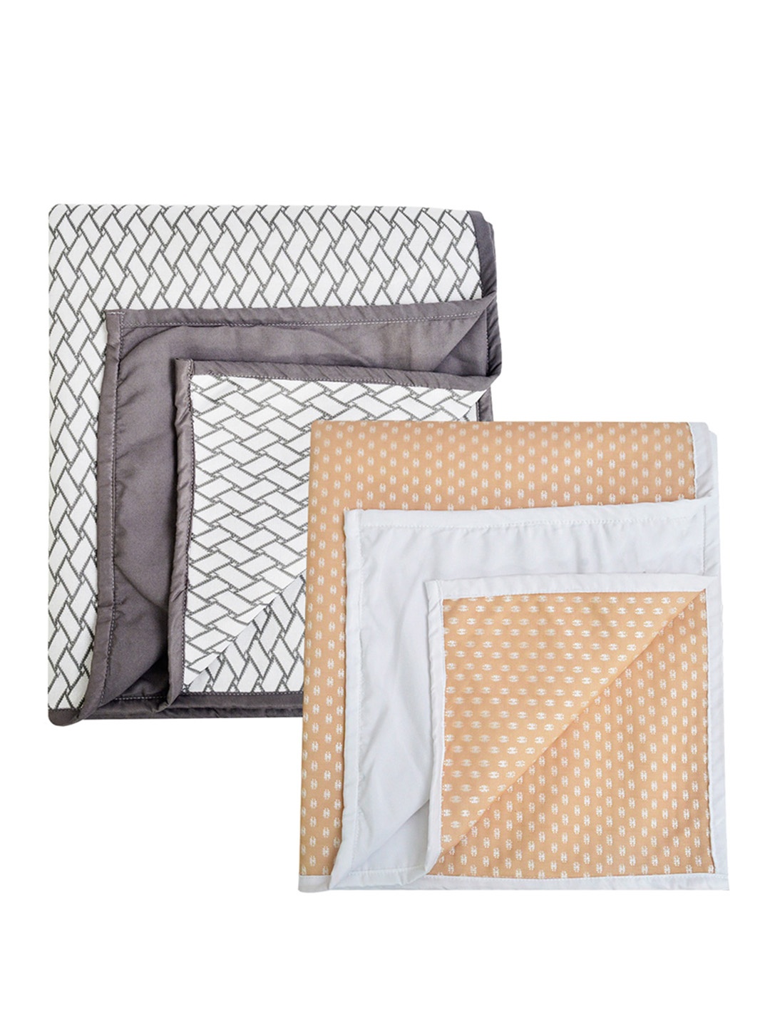 

Adbeni Kids Grey 2 Pcs Printed Jacquard 210 GSM Quick Dry King Mattress Protector