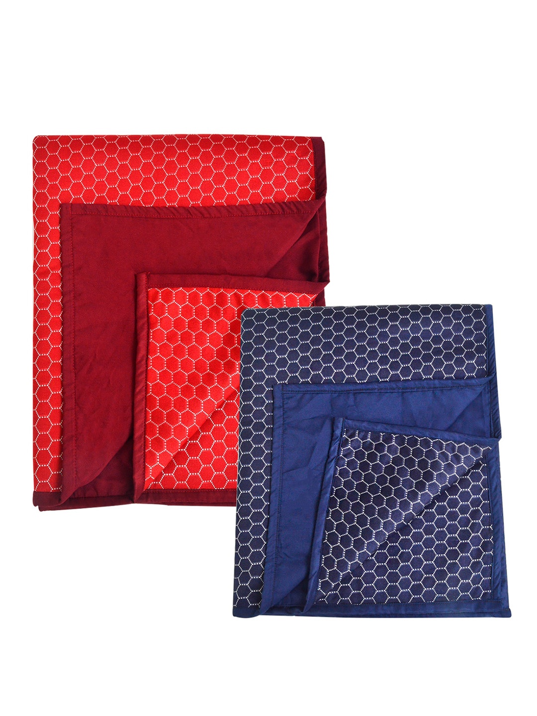 

Adbeni Maroon & Navy Blue 2 Pieces Printed 210 GSM Cotton Mattress Protector
