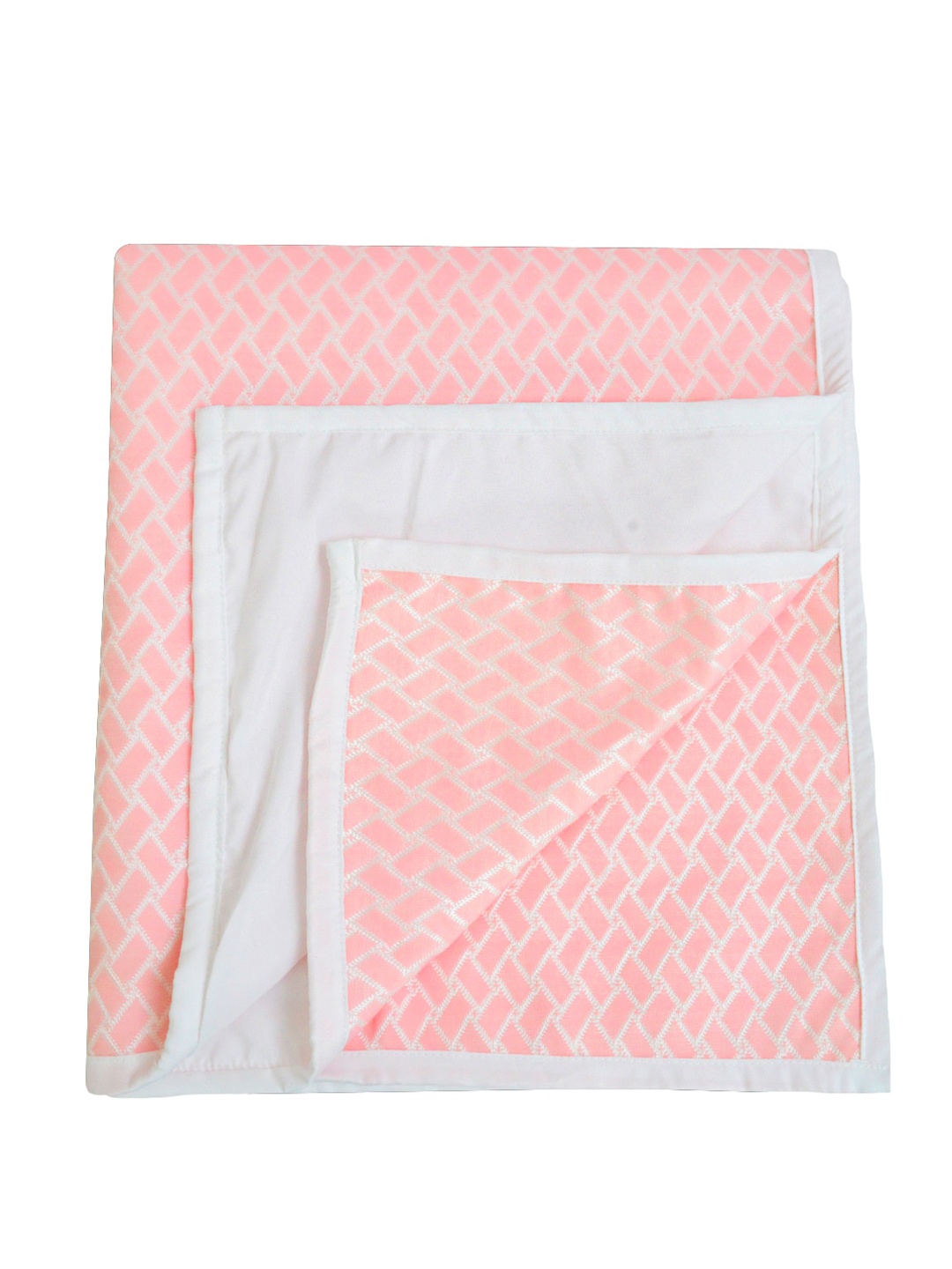 

Adbeni Pink & White Printed 210 GSM Waterproof Cotton Kids Mattress Protector