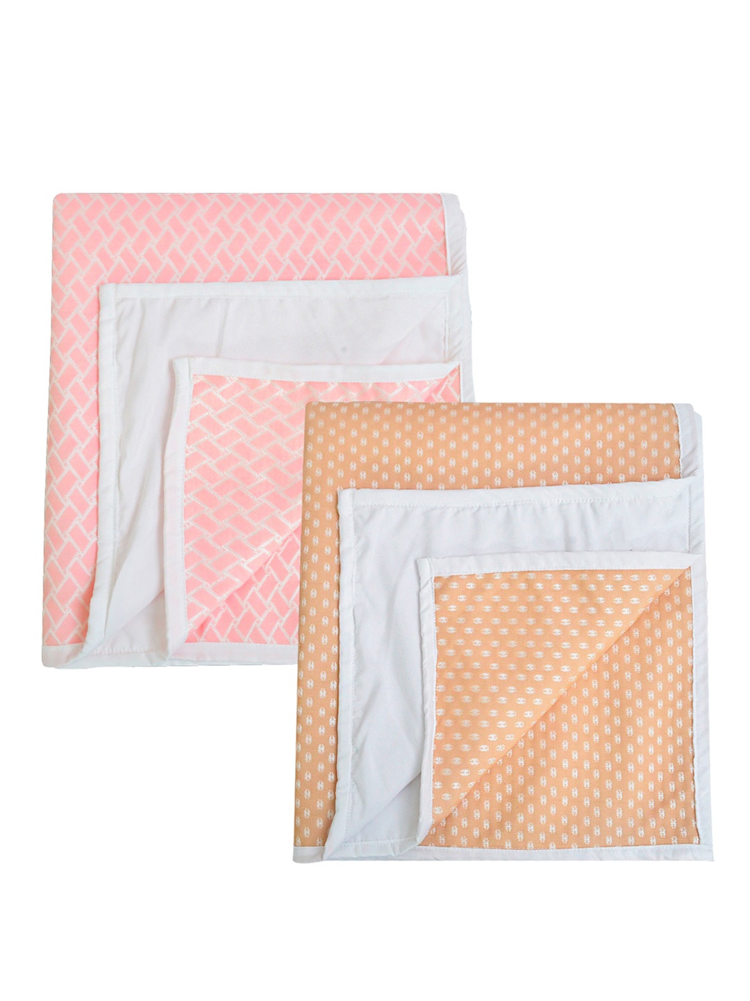 

Adbeni Pink & Gold-Toned 3 Pieces Printed Cotton Waterproof Quick Dry Sheets