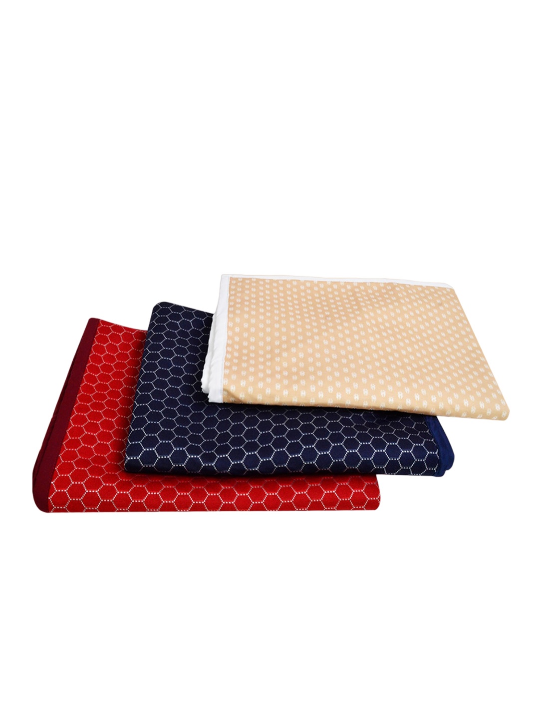 

Adbeni Maroon & Beige 3 Pcs Printed Cotton Waterproof Quick Dry Sheet Mattress Protector, Navy blue