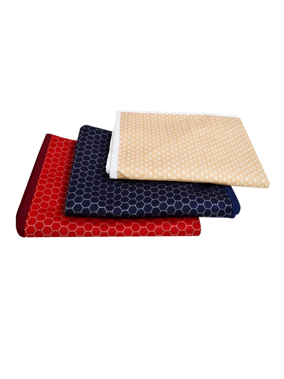 

Adbeni Navy Blue & Maroon 3 Pieces 210 GSM Cotton Waterproof Quick Dry Sheets