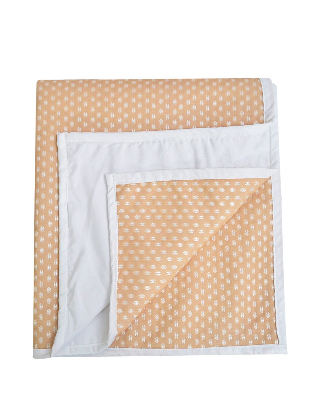 

Adbeni Beige & White Printed Quick Dry Waterproof Cotton 210 GSM Mattress Protector