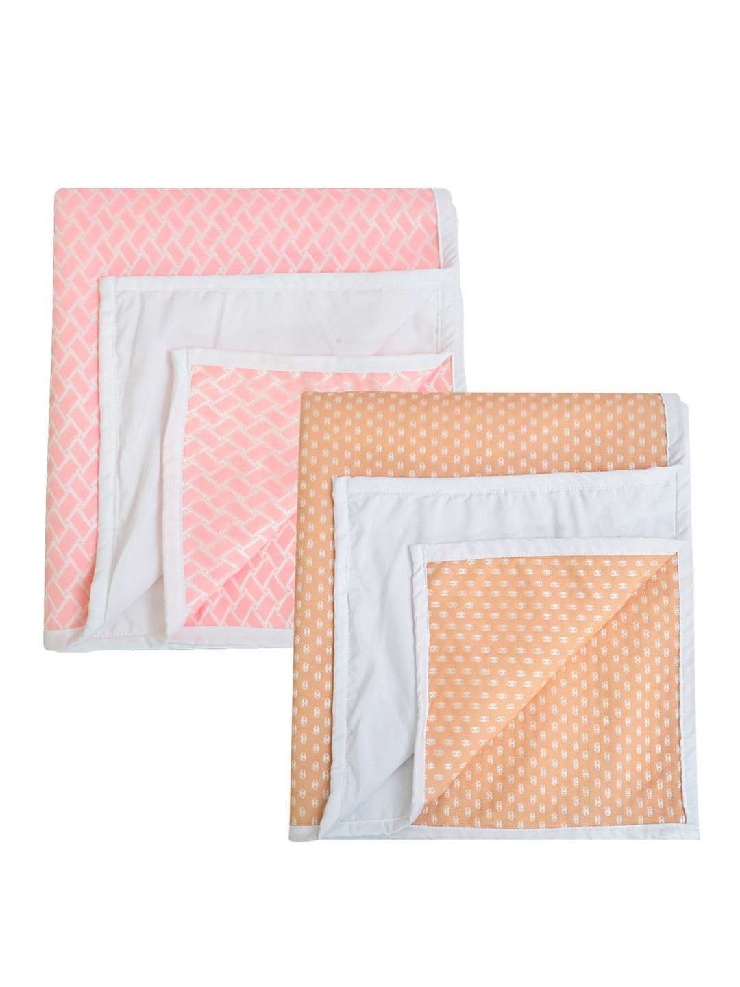 

Adbeni Pink & Gold Toned 2 Pieces Cotton 210 GSM Waterproof Mattress Protector