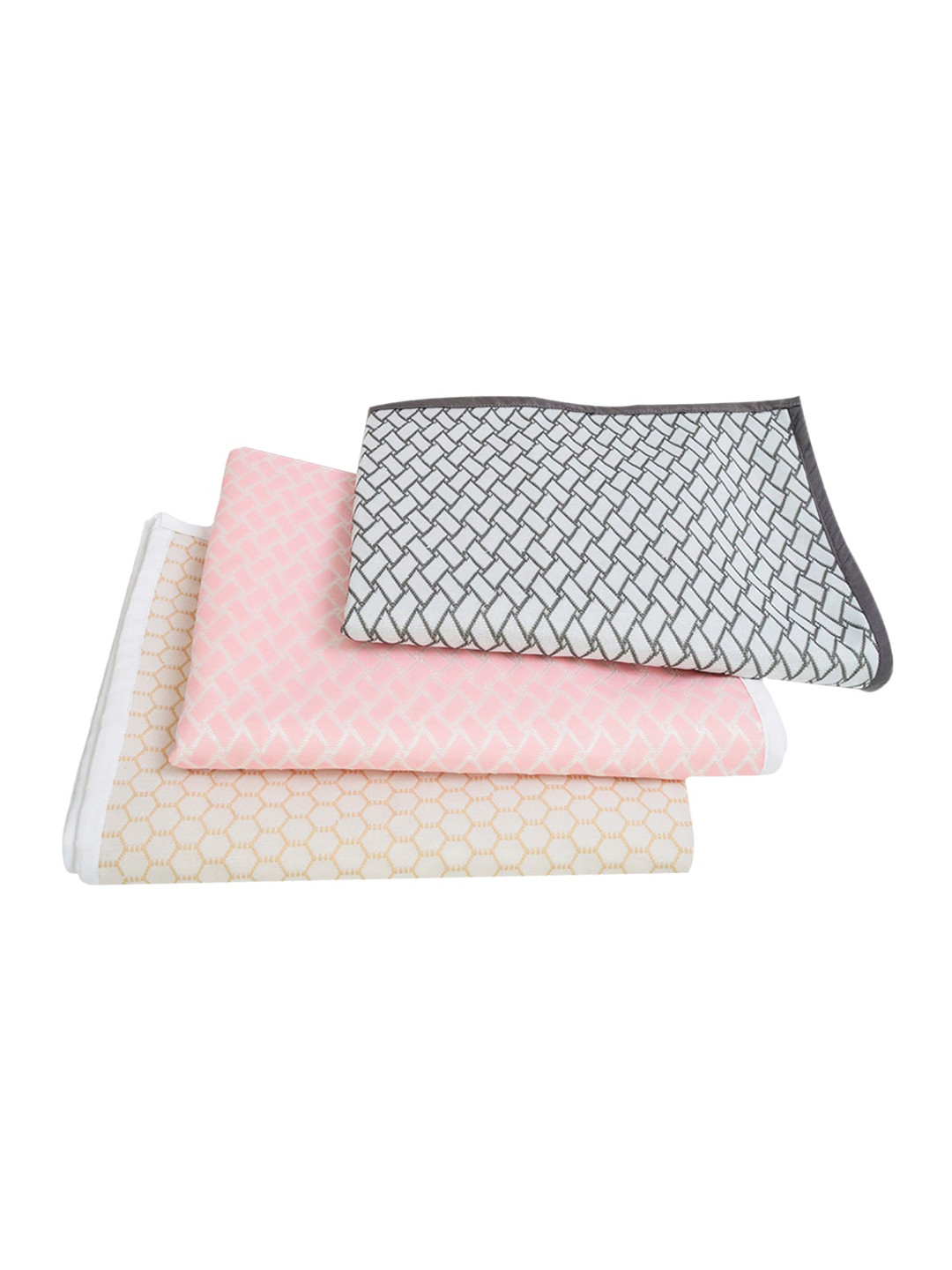 

Adbeni Kids 3 Pcs Pink & Beige Printed Cotton Waterproof Quick Dry Mattress Protectors