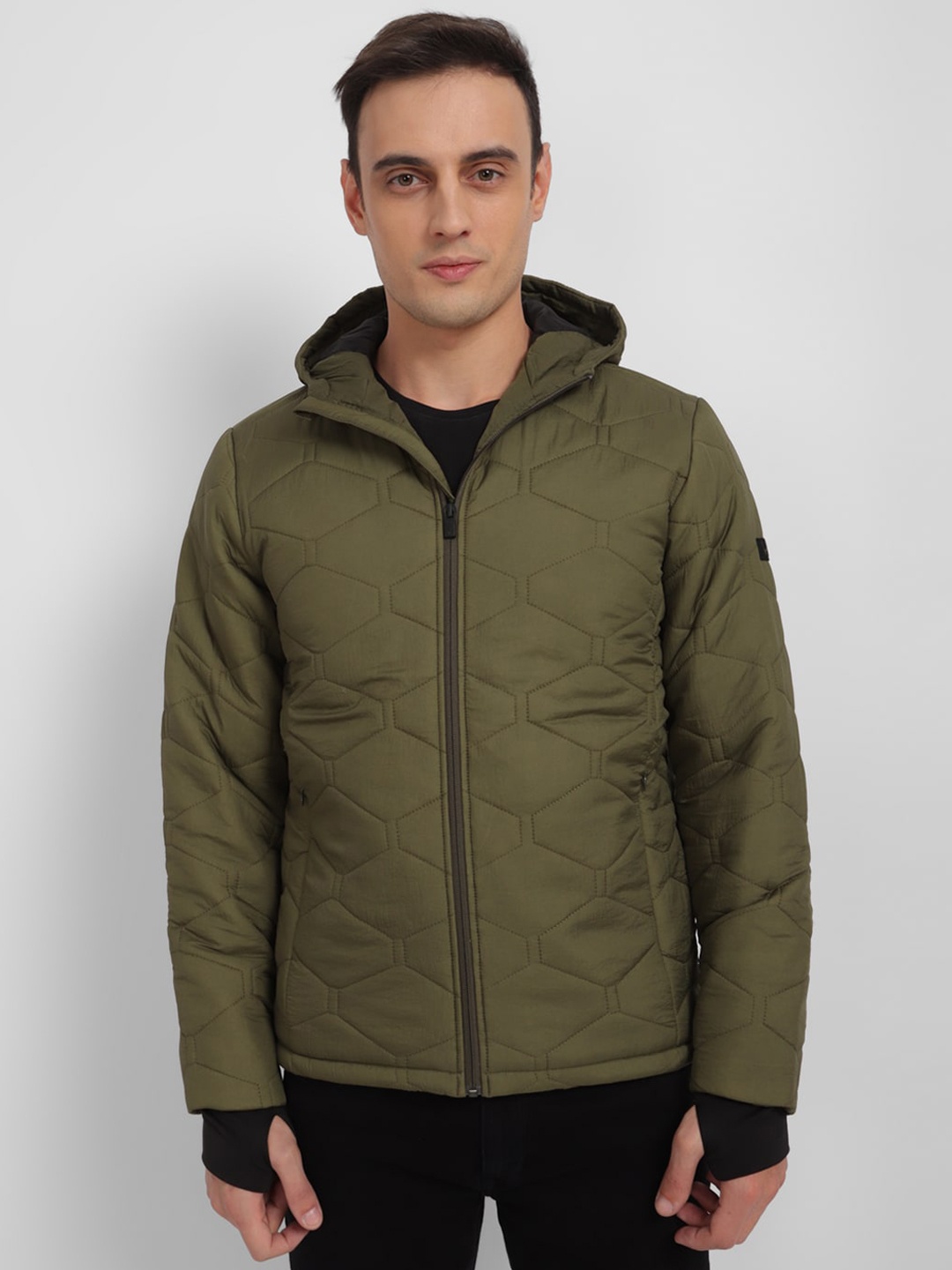 

Allen Solly Hooded Pure Cotton Puffer Jacket, Olive