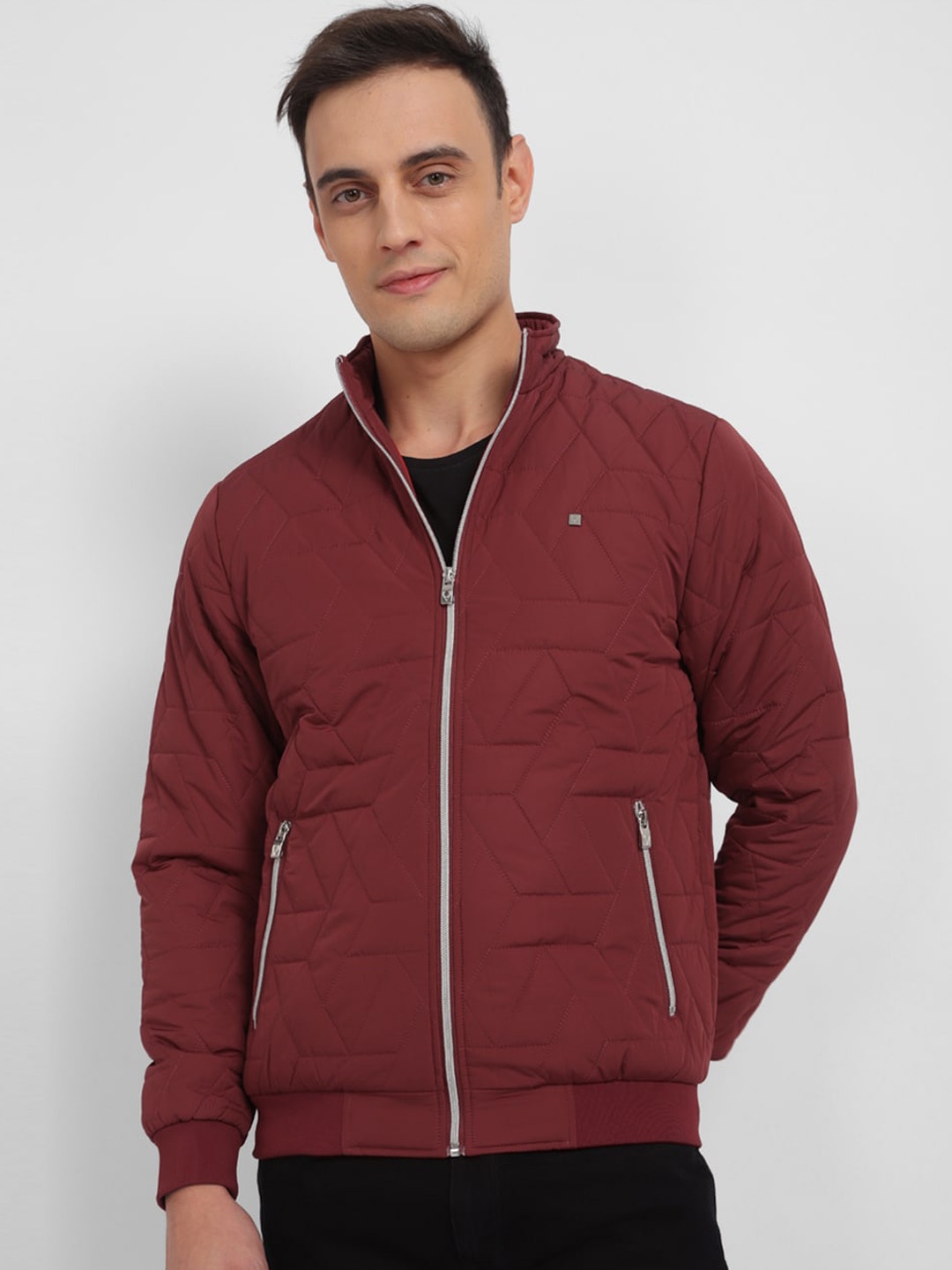 

Allen Solly Mock Collar Puffer Jacket, Maroon