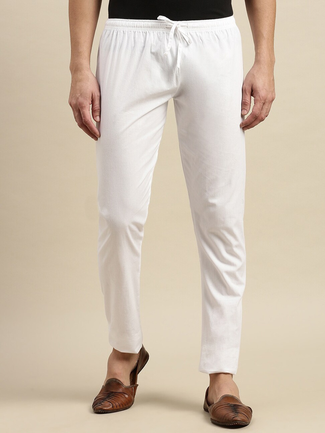 

Ramraj Men Mid-Rise Pure Cotton Pyjama, White