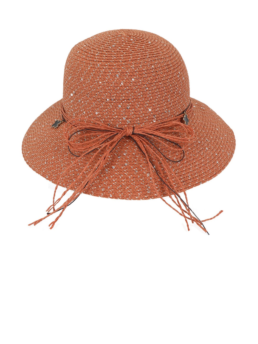 

FabSeasons Self-Design Sun Hat With Charm Details, Orange