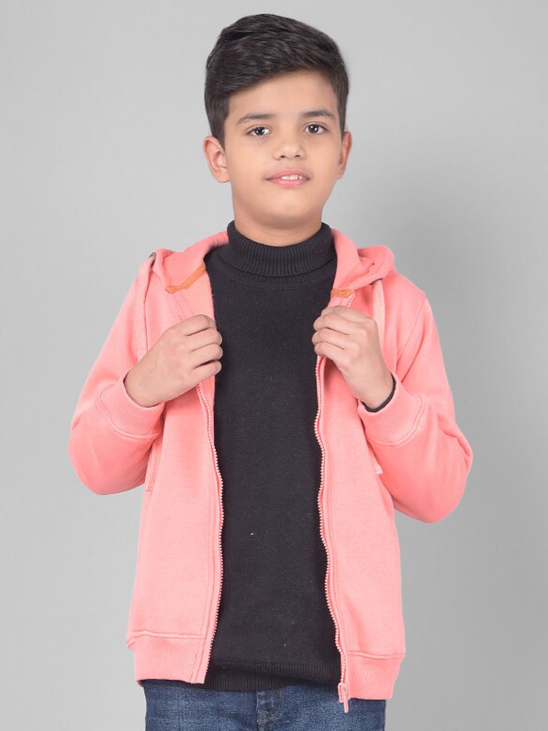 

Crimsoune Club Boys Hooded Front-Open Sweatshirt, Peach