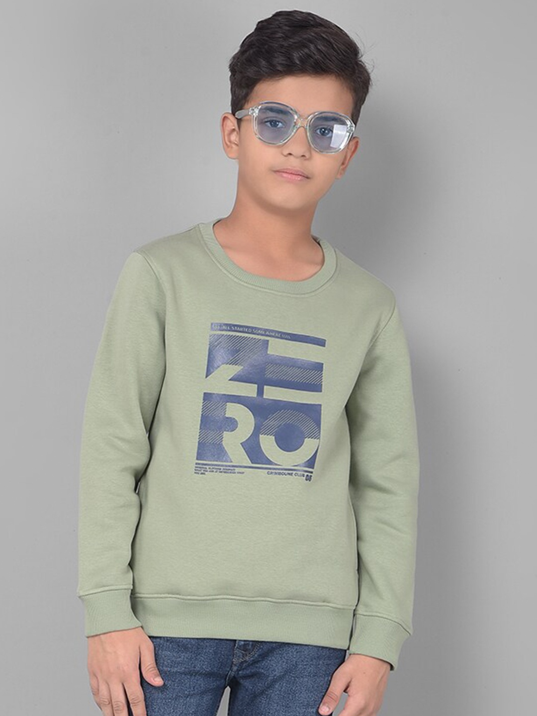 

Crimsoune Club Boys Typography Printed Sweatshirt, Green