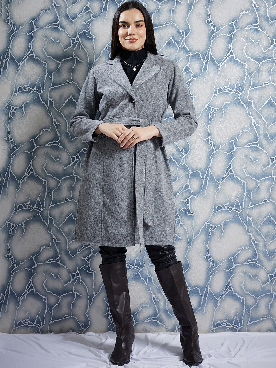 

Athena Single-Breasted Overcoat, Grey