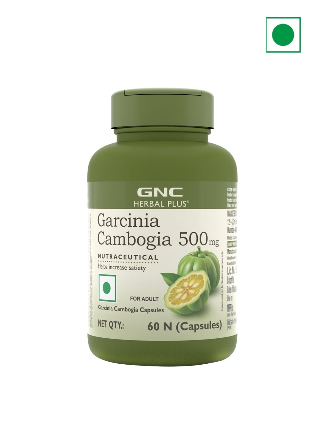 

GNC Herbal Plus Garcinia Cambogia Capsules For Weight Loss - 60 Capsules, Green