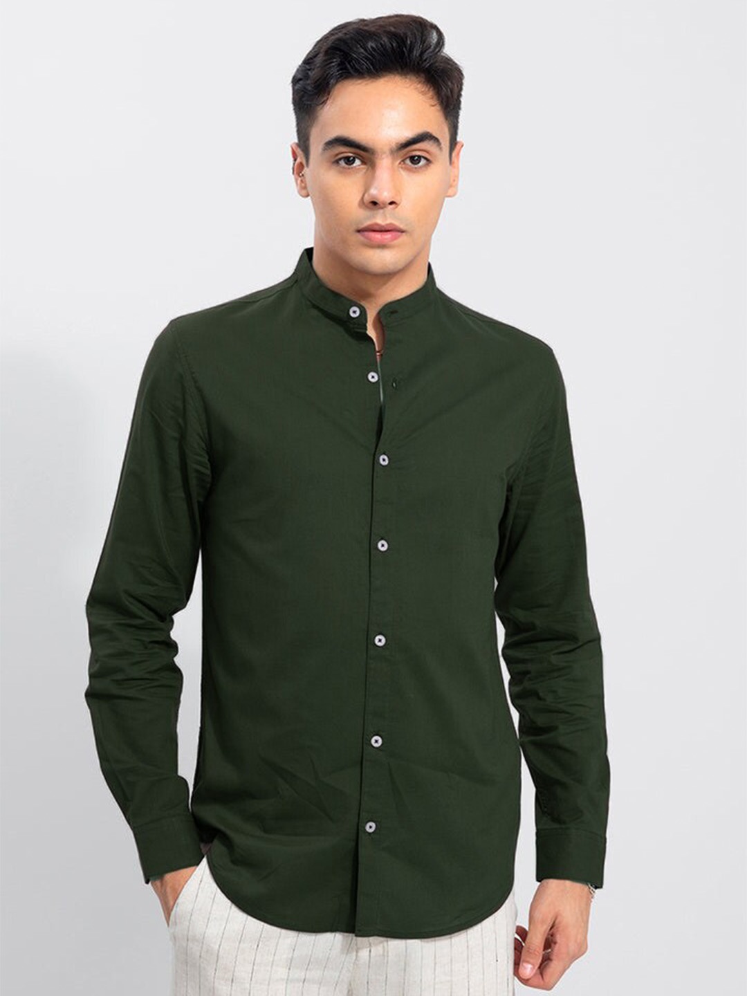 

Elepants Slim Fit Cotton Casual Shirt, Olive