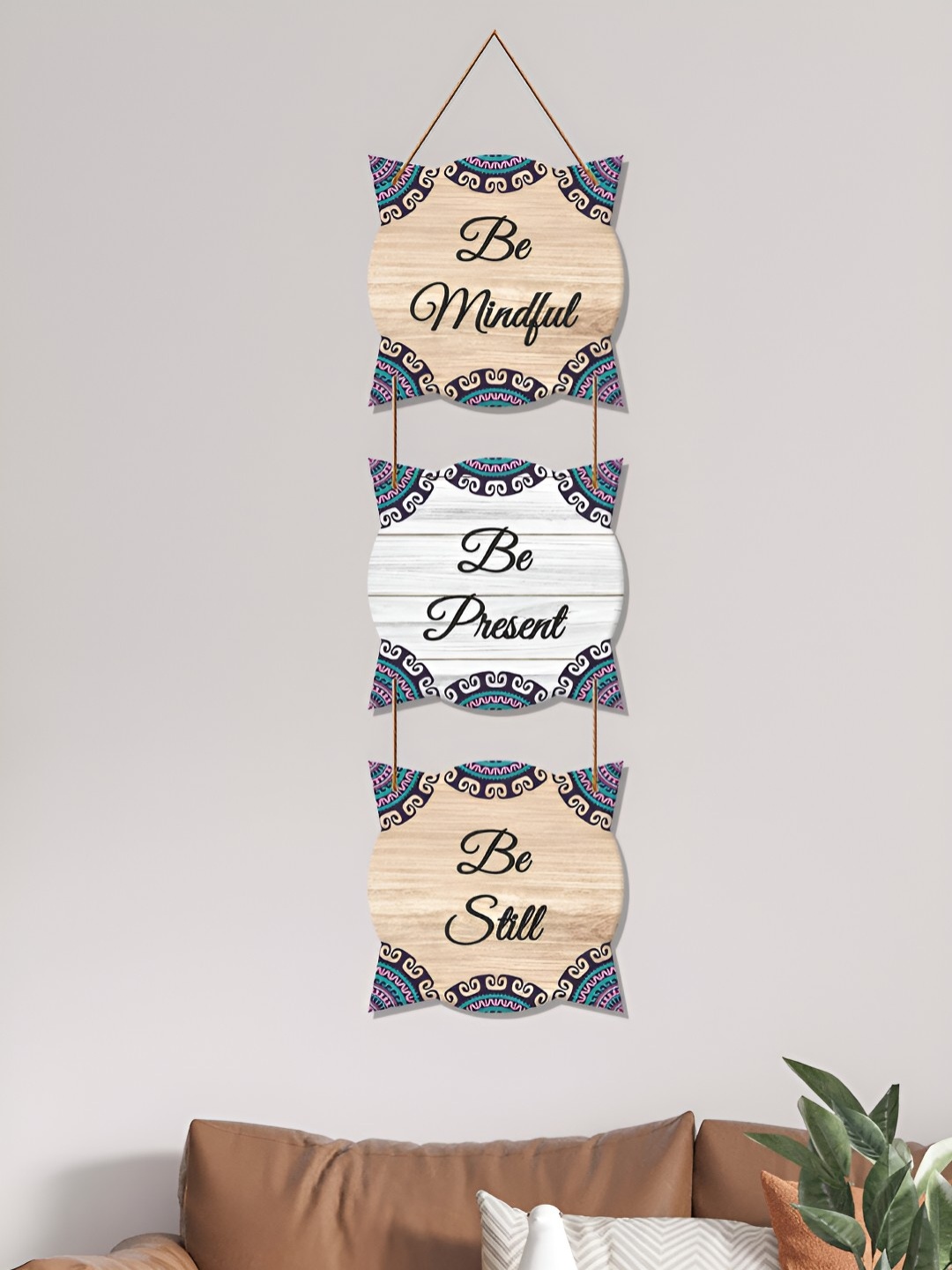 

ArtVibes Beige & Grey Mindful Quotes Printed Wooden Signs and Plaques