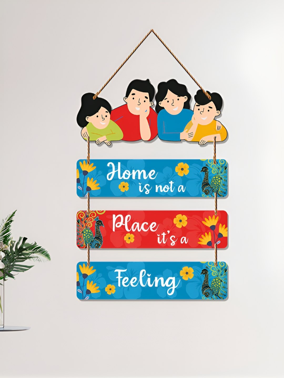 

ArtVibes Blue & Red Typography Printed MDF Wooden Signs and Plaques
