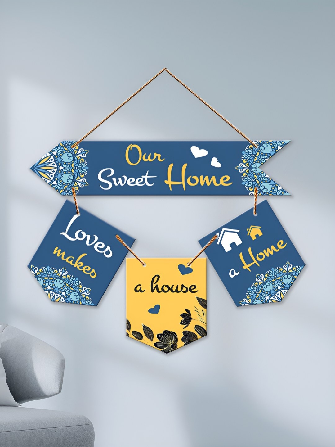 

ArtVibes Blue & Yellow Typography Printed Wooden Signs and Plaques