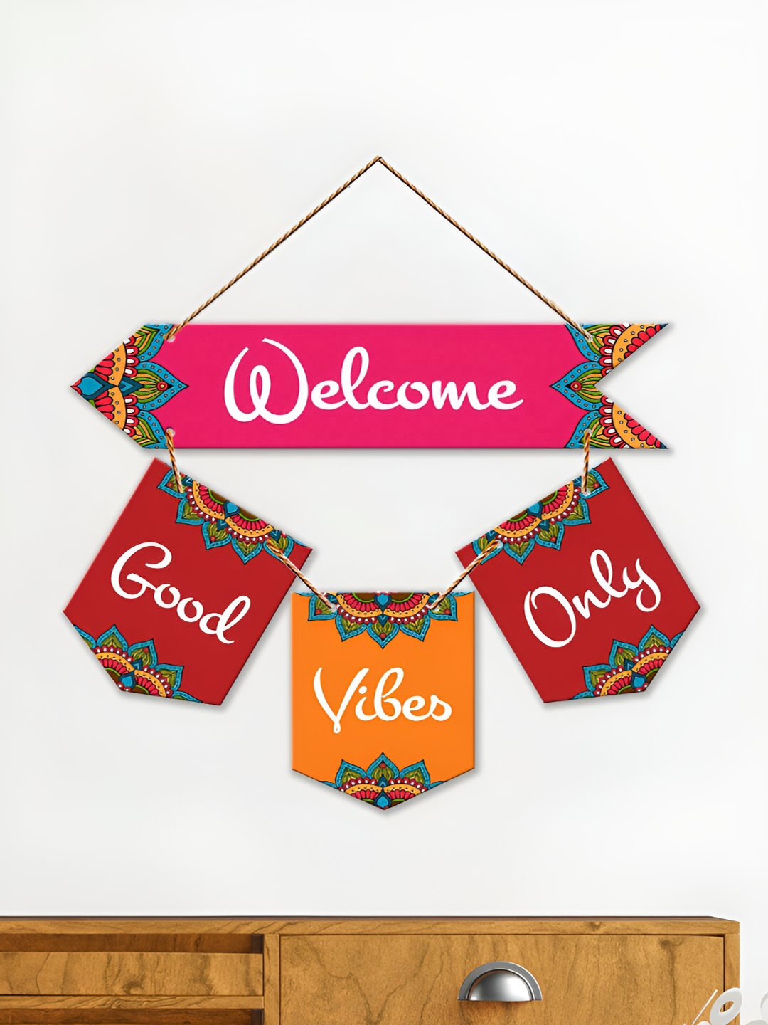 

ArtVibes Pink & Red Typography Printed Wooden Signs and Plaques