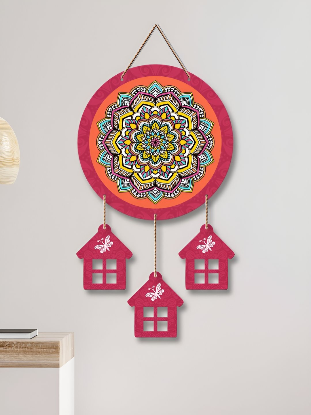 

ArtVibes Yellow & Red Floral Wooden Hanging Wall Decor
