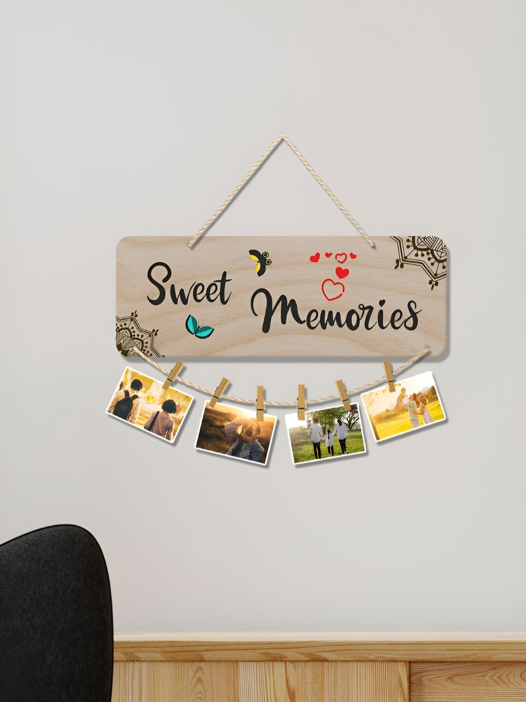 

ArtVibes Beige Sweet Memories Decorative Wooden Hanging Wall Decor