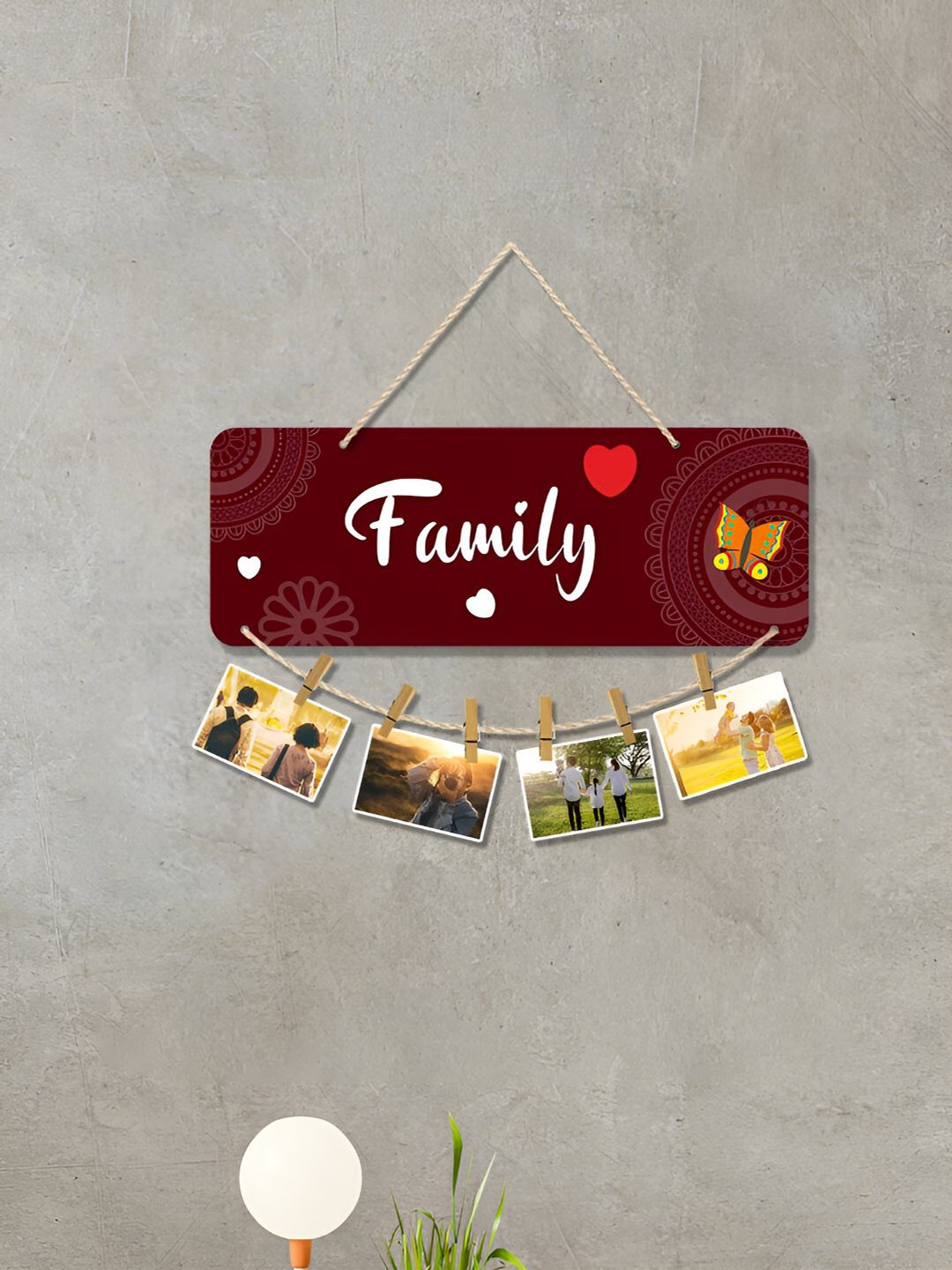 

ArtVibes Brown Family Printed Wooden Hanging Wall Decor