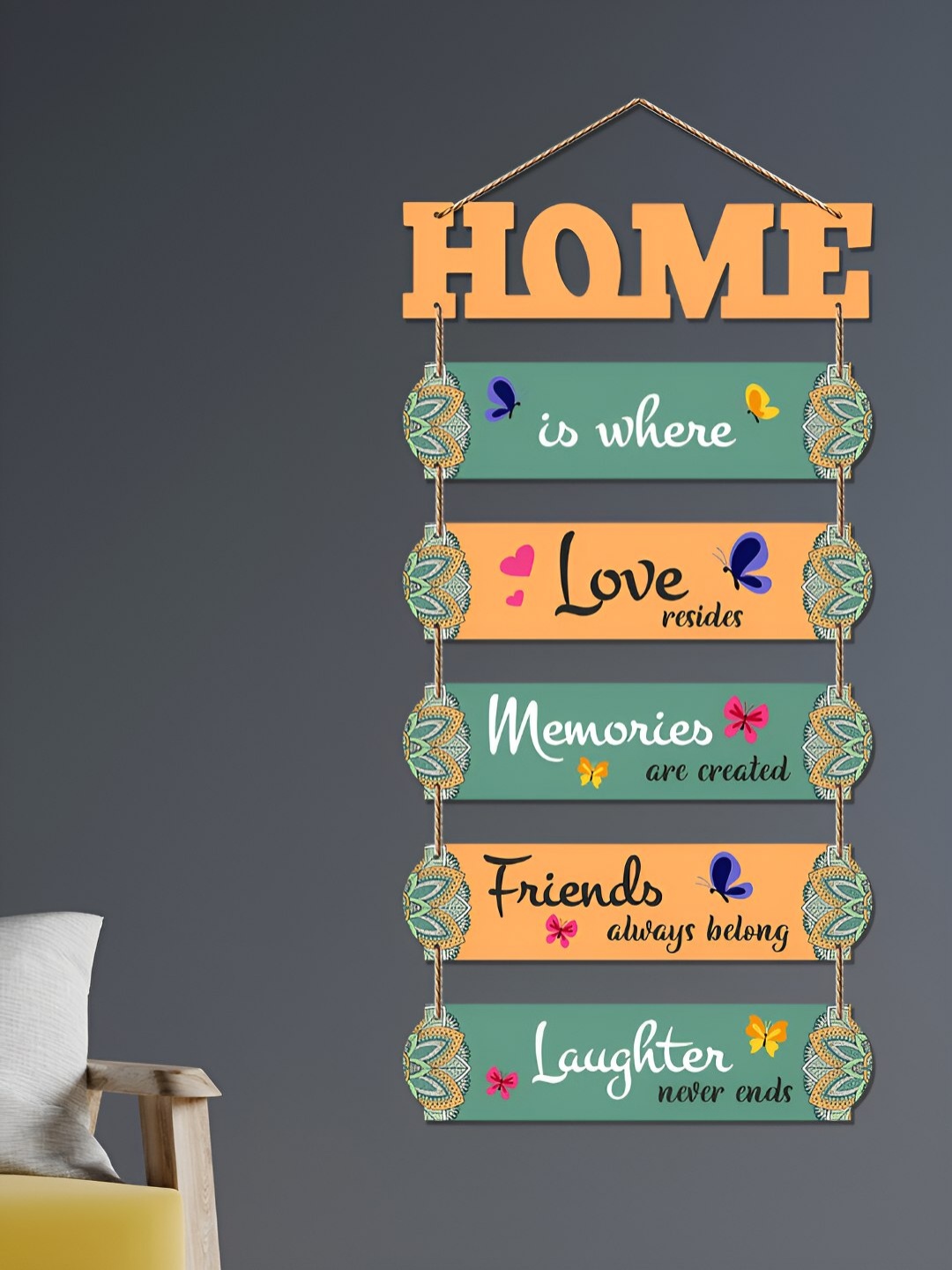 

ArtVibes Orange Coloured & Green Printed Wall Hanging