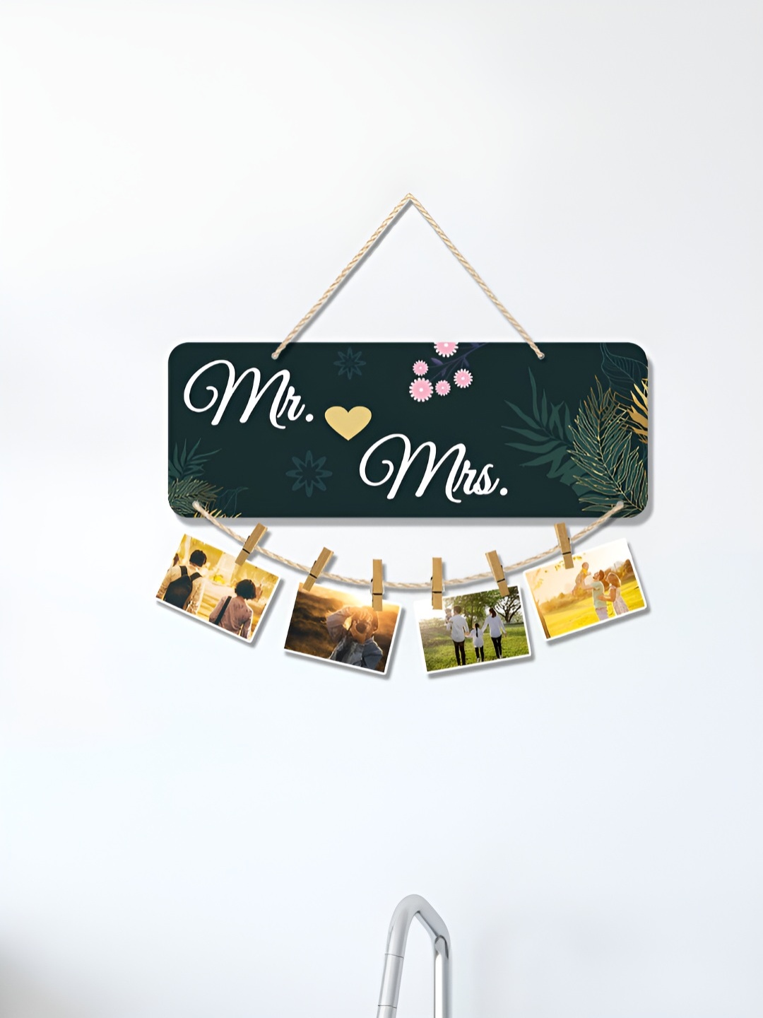 ArtVibes Black Mr & Mrs Painted Wooden Hanging Wall Decor
