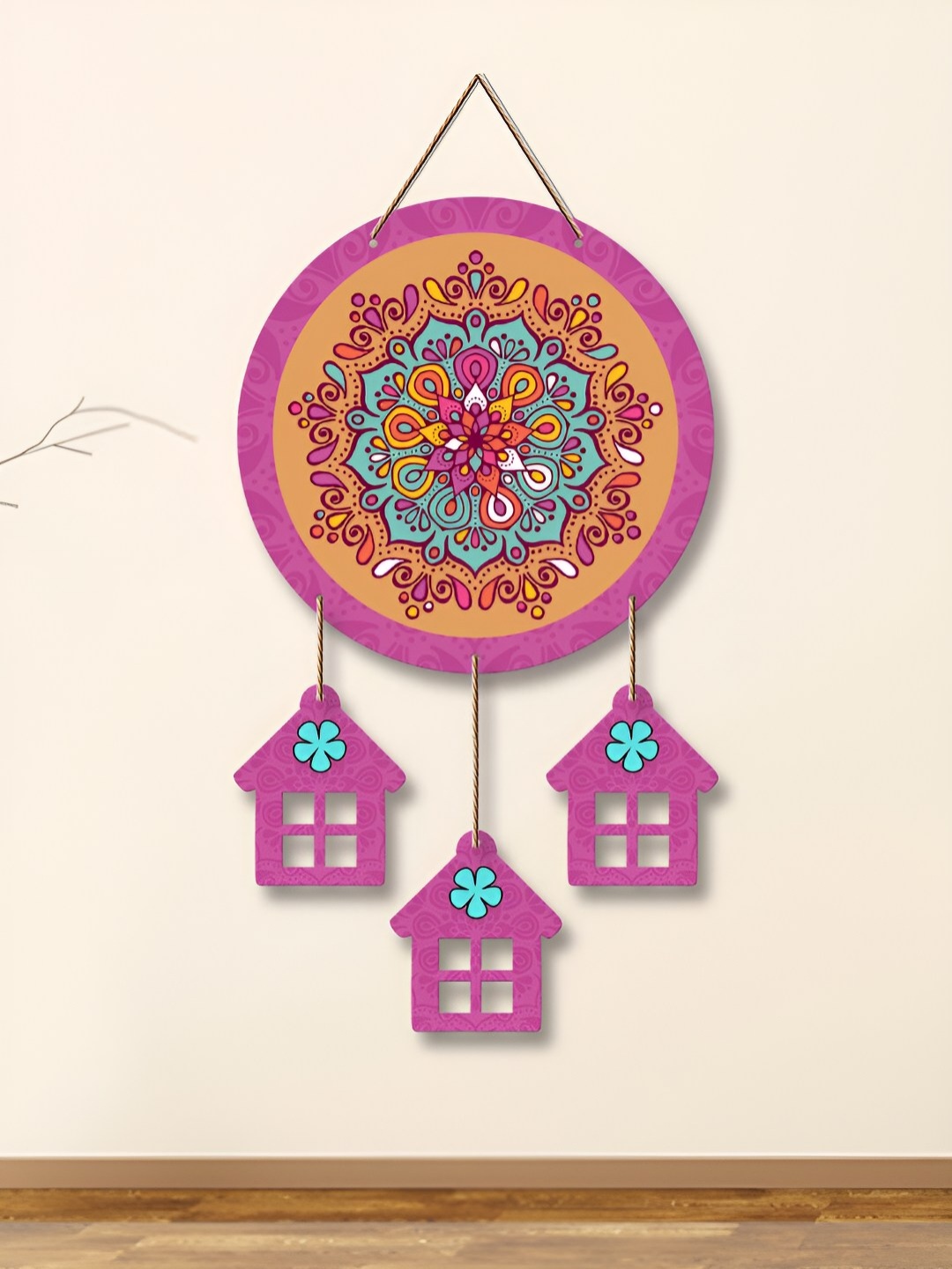 

ArtVibes Pink & Orange Coloured Designer Pattern Printed Hanging Wall Decor