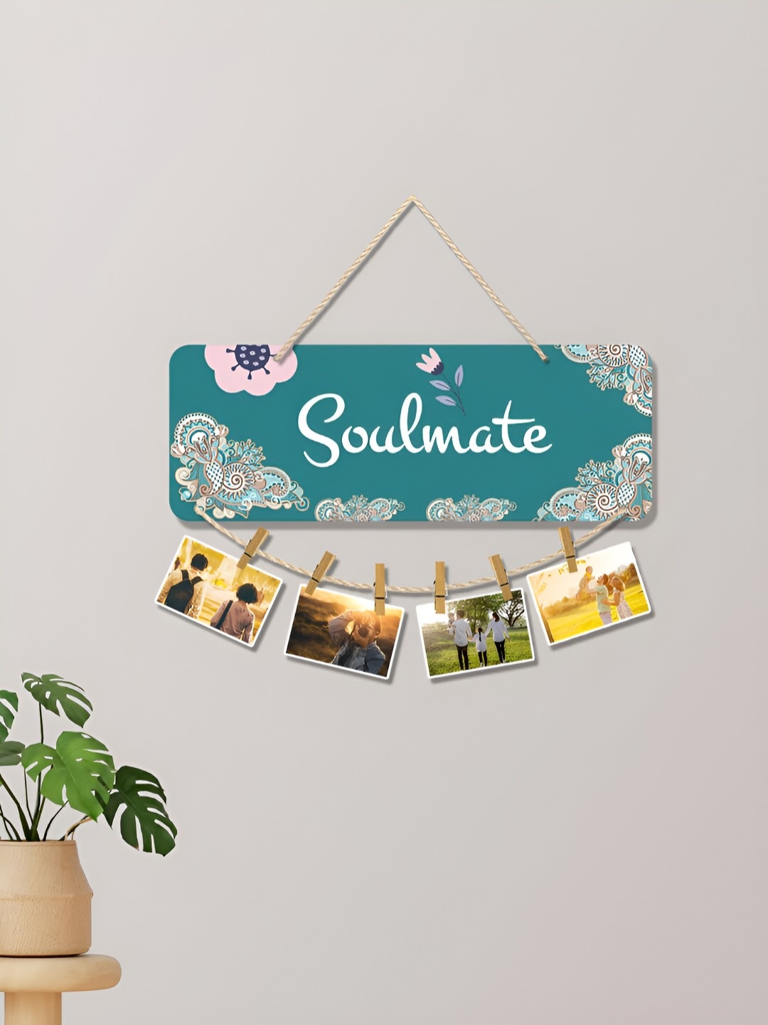 

ArtVibes Blue Soulmate Painted Wooden Wall Hanging