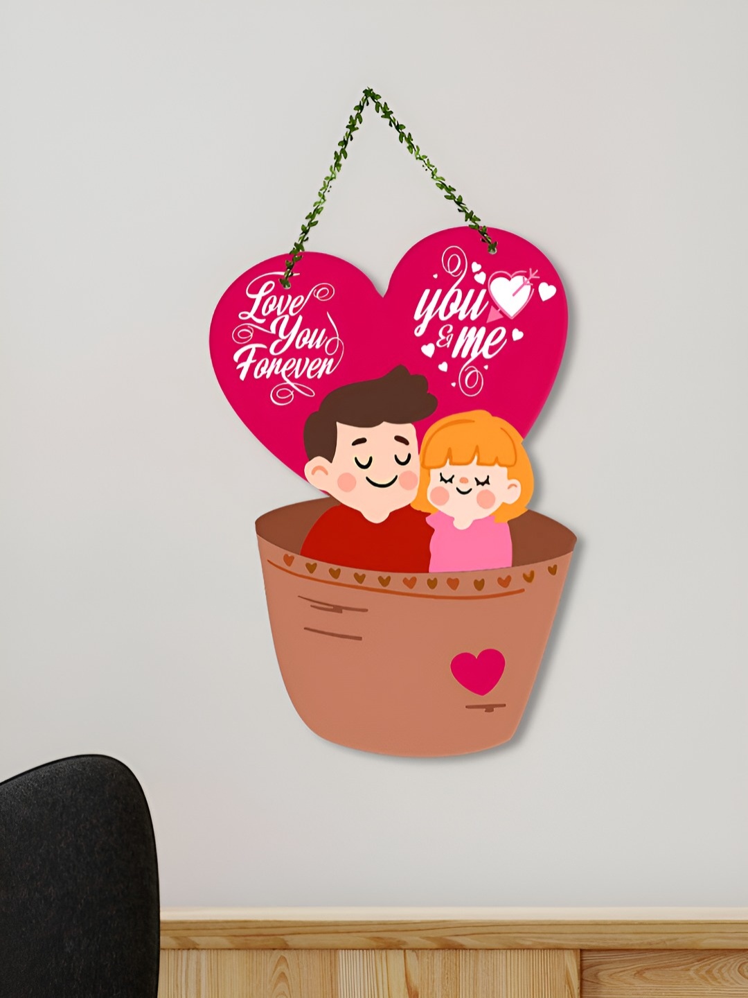 

ArtVibes Brown & Pink You & Me Printed Hanging Wall Decor
