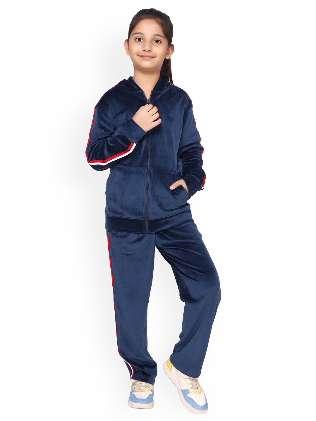 

BAESD Girls Hooded Tracksuits, Navy blue