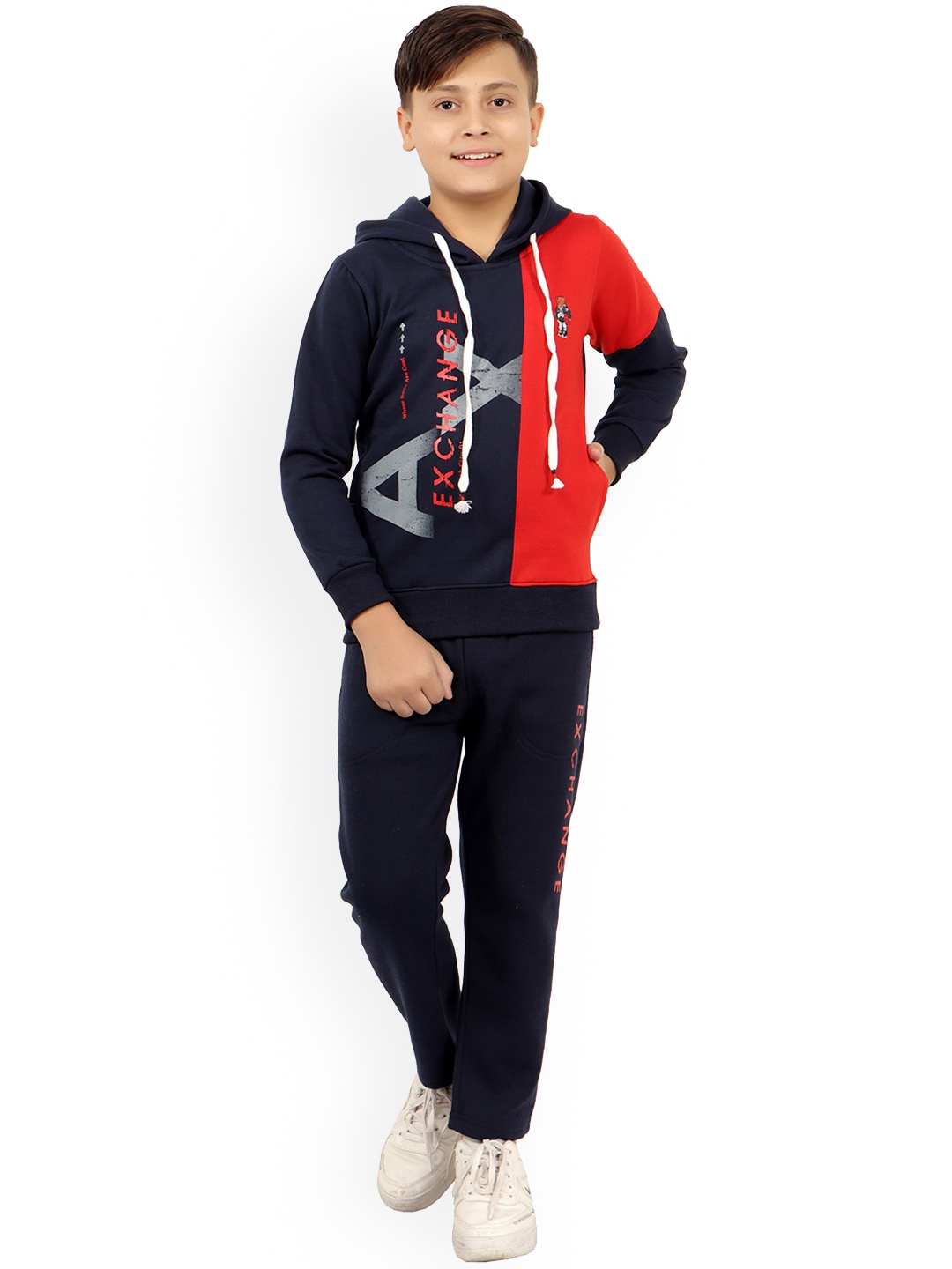 

BAESD Boys Printed Hooded Tracksuits, Navy blue