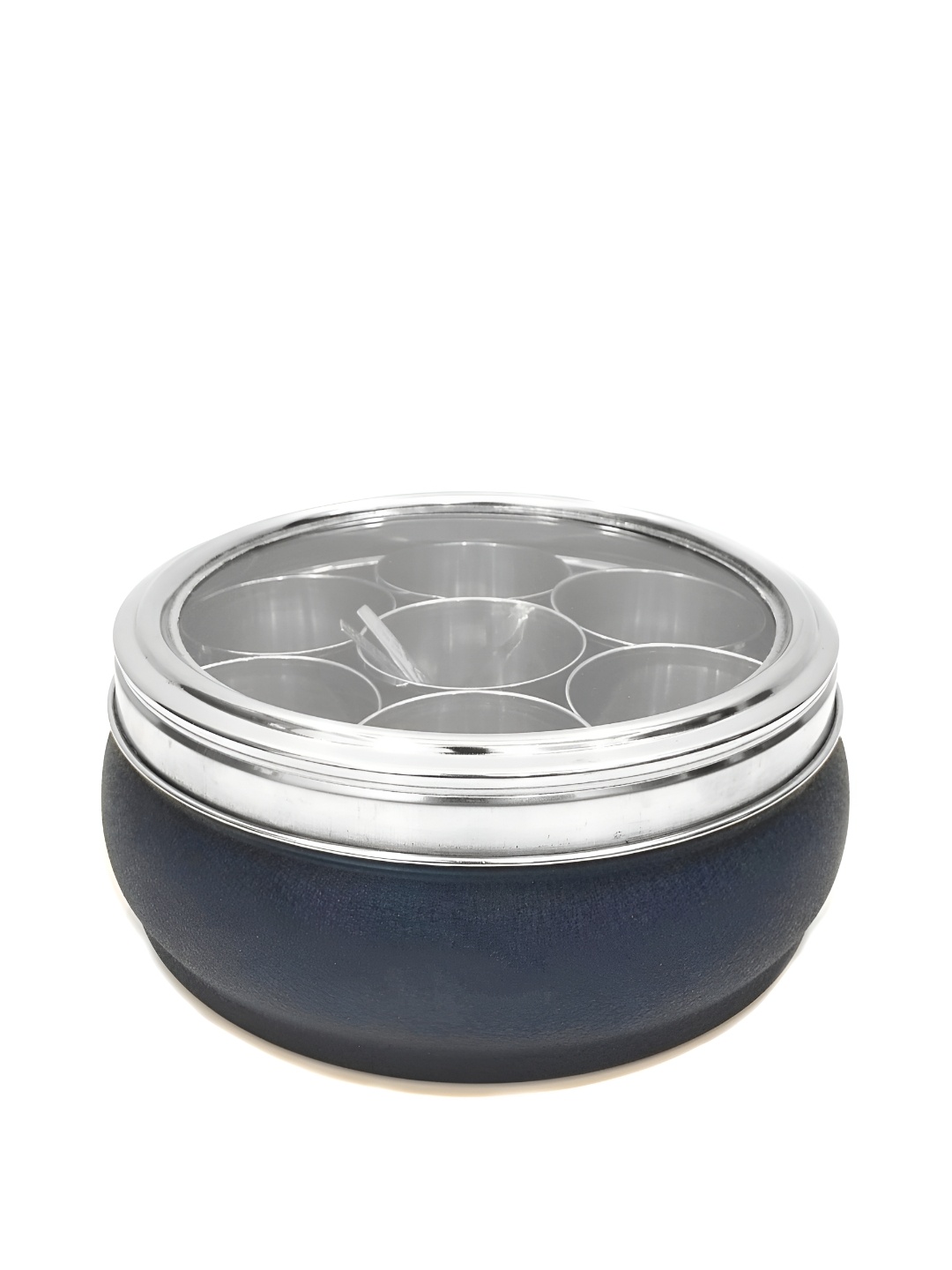 

ATROCK Silver Toned Black Solid Stainless Steel Dishwasher Safe Spice Box