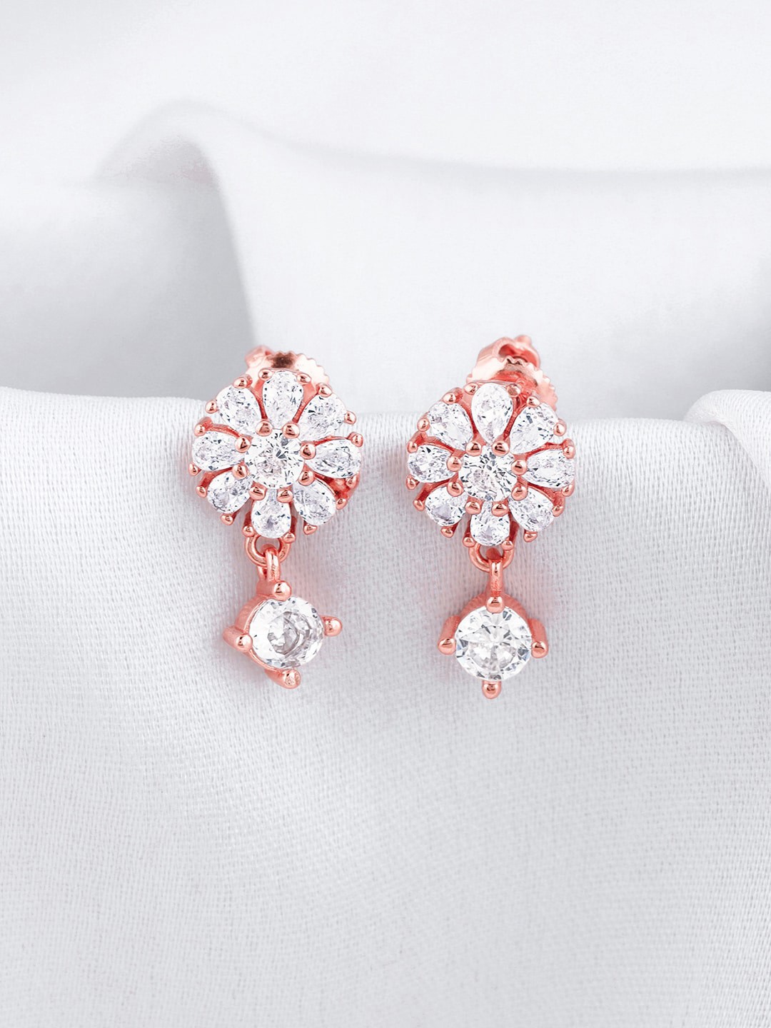 

GIVA 925 Sterling Silver Rose Gold-Plated Zircon Studs Earrings