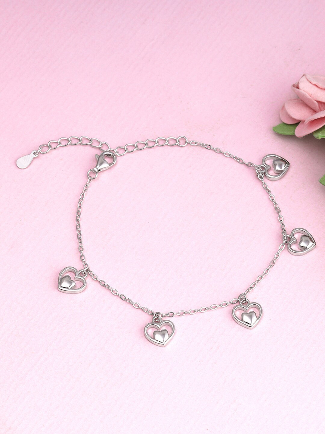 

GIVA Women 925 Sterling Silver Silver-Plated Charm Bracelet