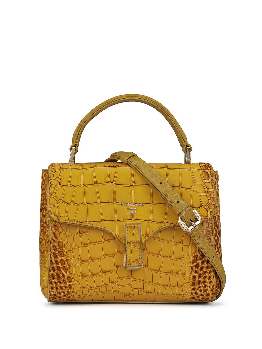 

Da Milano Textured Leather Sling Bag, Mustard