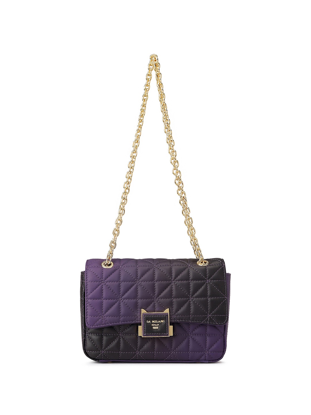 

Da Milano Quilted Leather Shoulder Bag, Purple