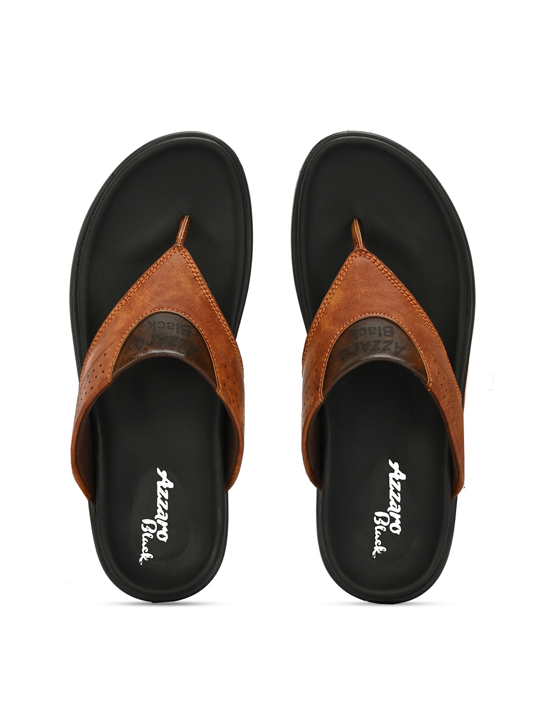 

Azzaro Black Men Textured Comfort Sandals, Tan
