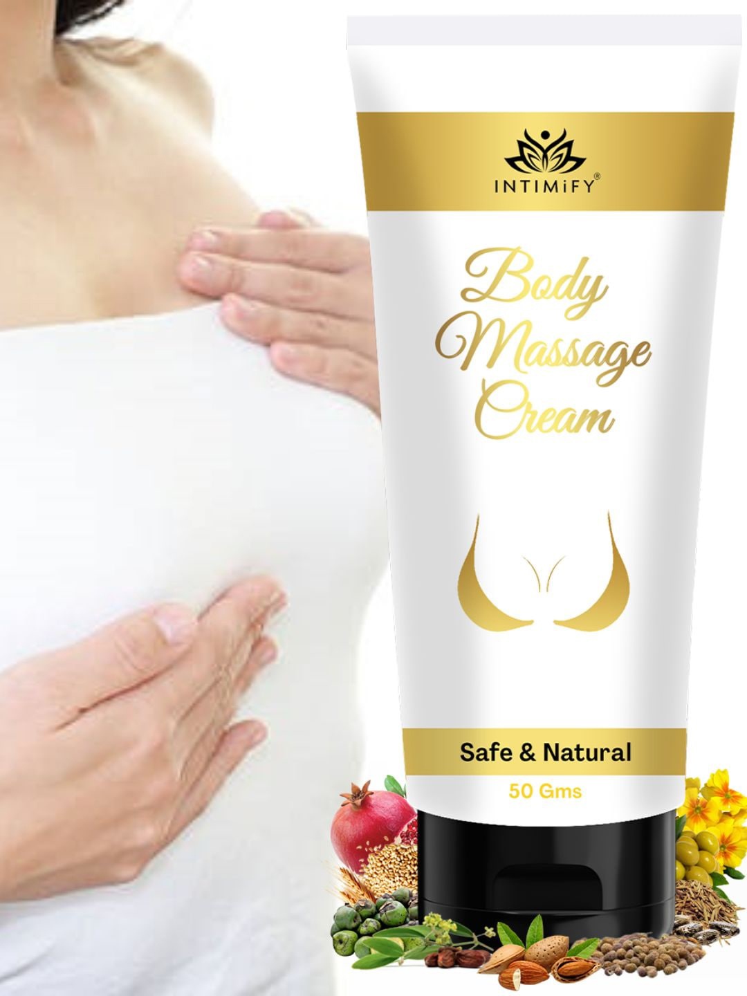 

INTIMIFY Body Massage Cream With Almond & Olive - 50g, White